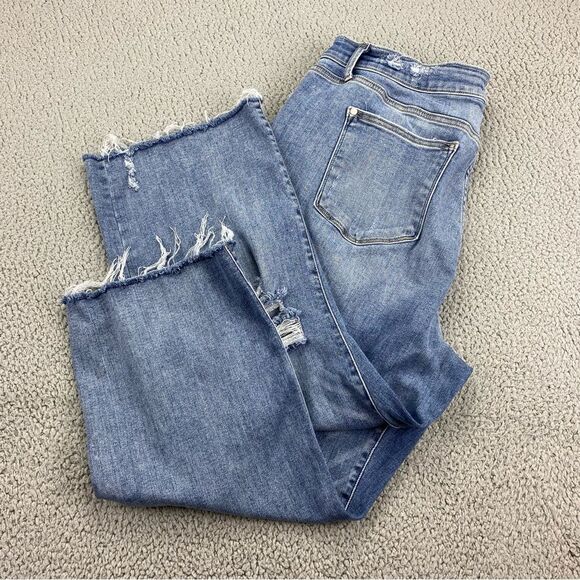 Judy Blue Women's Light Wash Distressed Wide Legs Crop Jeans  | Size:  20W - Picture 7 of 15